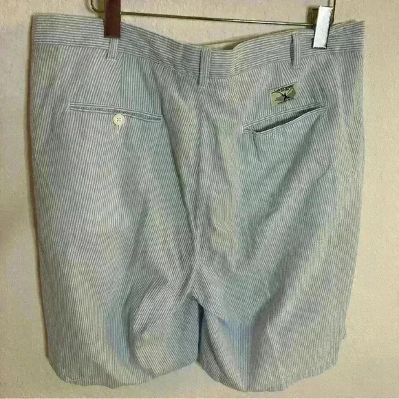 Men’s Castaway Nantucket Island Size 36 Blue Striped Seersucker Shorts Golf - Picture 4 of 6